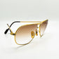 Vintage Gold Cartier Santos Smoke Brown Lenses - Registered Authentic - Luxury Optical