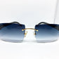 White Buffs With Custom Aqua Lenses - Luxury Optical