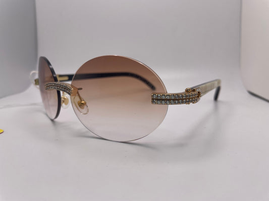 Cartier - Ovals White Horns w/ Double Row Set - Luxury Optical